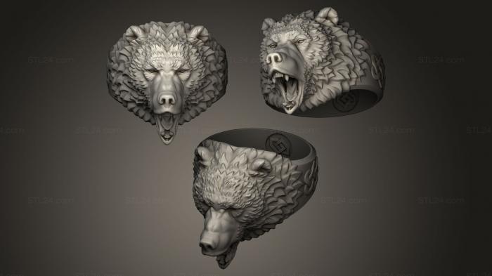 Jewelry rings (Roaring Bear Ring, JVLRP_0031) 3D models for cnc